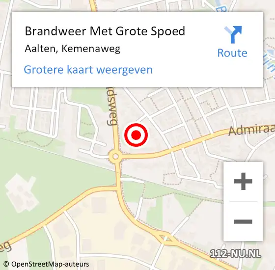 Locatie op kaart van de 112 melding: Brandweer Met Grote Spoed Naar Aalten, Kemenaweg op 23 januari 2023 15:25