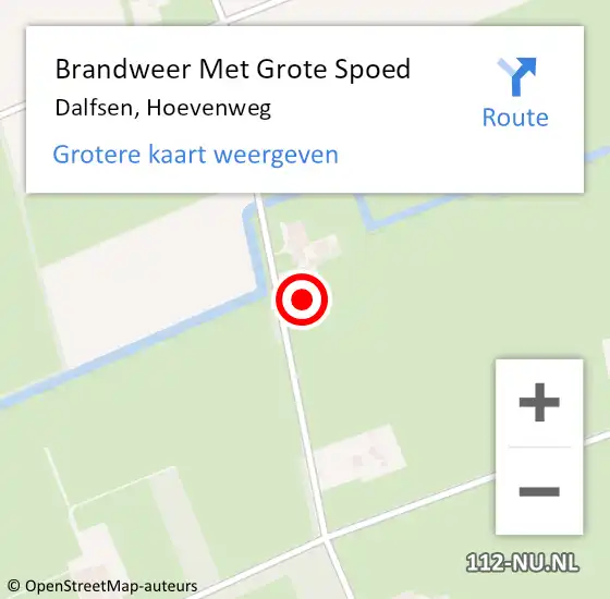 Locatie op kaart van de 112 melding: Brandweer Met Grote Spoed Naar Dalfsen, Hoevenweg op 23 januari 2023 15:42