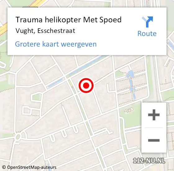 Locatie op kaart van de 112 melding: Trauma helikopter Met Spoed Naar Vught, Esschestraat op 23 januari 2023 15:51