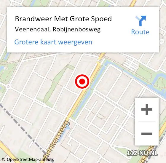 Locatie op kaart van de 112 melding: Brandweer Met Grote Spoed Naar Veenendaal, Robijnenbosweg op 23 januari 2023 16:15