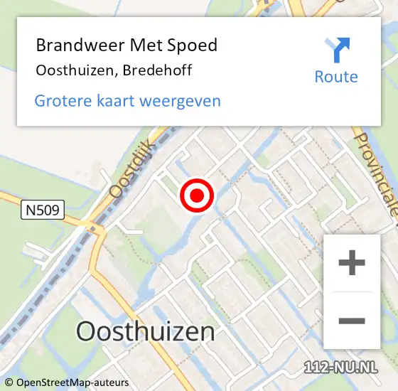 Locatie op kaart van de 112 melding: Brandweer Met Spoed Naar Oosthuizen, Bredehoff op 23 januari 2023 16:22