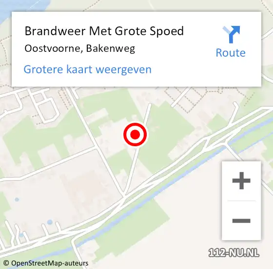 Locatie op kaart van de 112 melding: Brandweer Met Grote Spoed Naar Oostvoorne, Bakenweg op 23 januari 2023 16:50