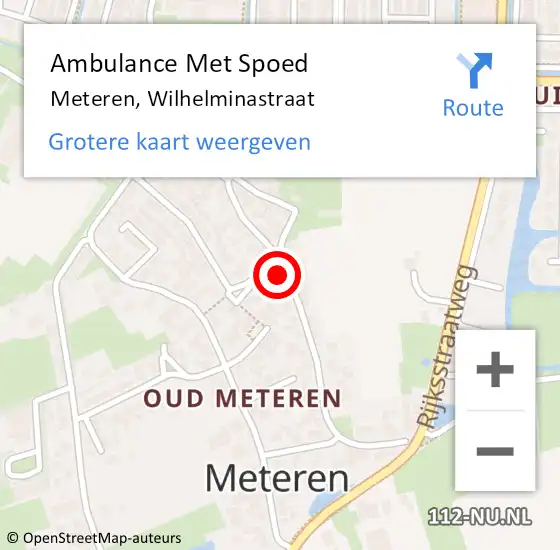 Locatie op kaart van de 112 melding: Ambulance Met Spoed Naar Meteren, Wilhelminastraat op 23 januari 2023 17:02