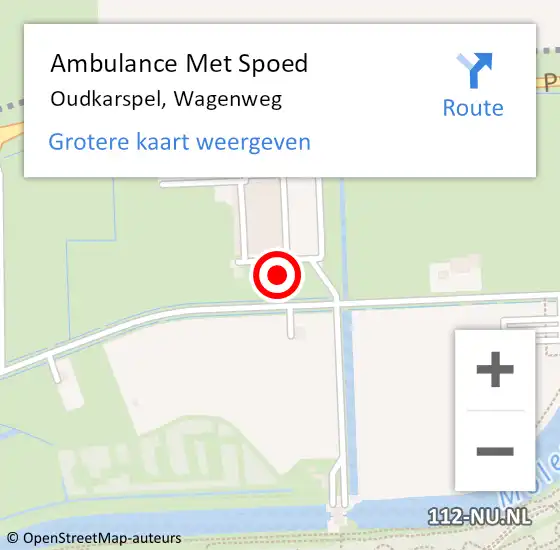 Locatie op kaart van de 112 melding: Ambulance Met Spoed Naar Oudkarspel, Wagenweg op 23 januari 2023 18:24