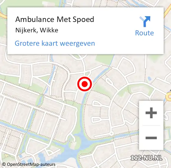 Locatie op kaart van de 112 melding: Ambulance Met Spoed Naar Nijkerk, Wikke op 23 januari 2023 18:44