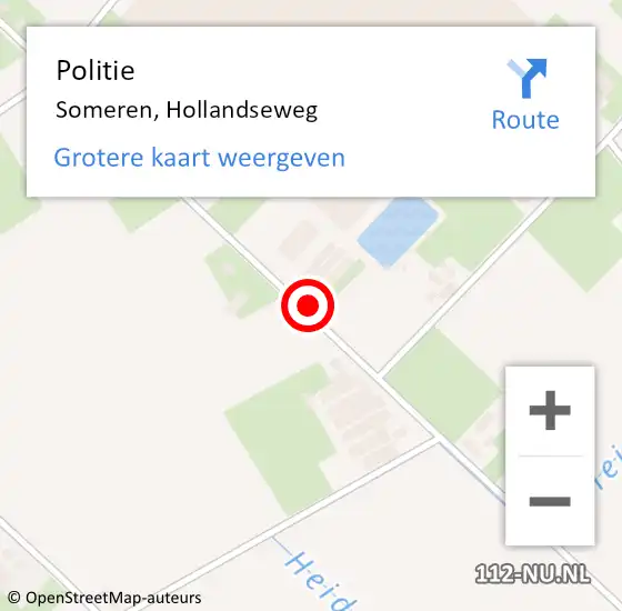 Locatie op kaart van de 112 melding: Politie Someren, Hollandseweg op 23 januari 2023 19:17