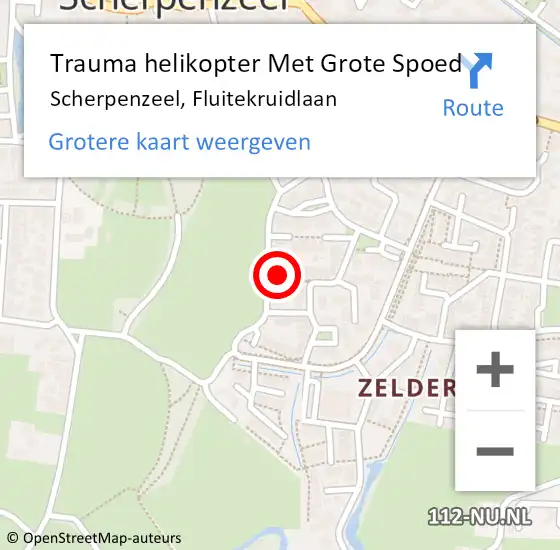 Locatie op kaart van de 112 melding: Trauma helikopter Met Grote Spoed Naar Scherpenzeel, Fluitekruidlaan op 23 januari 2023 19:45