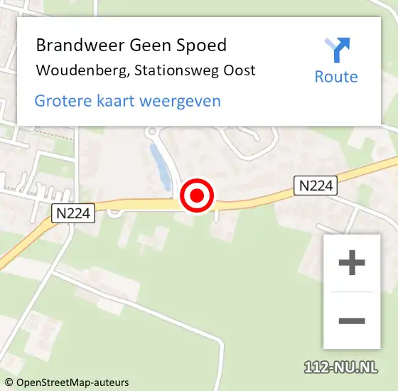 Locatie op kaart van de 112 melding: Brandweer Geen Spoed Naar Woudenberg, Stationsweg Oost op 23 januari 2023 19:50