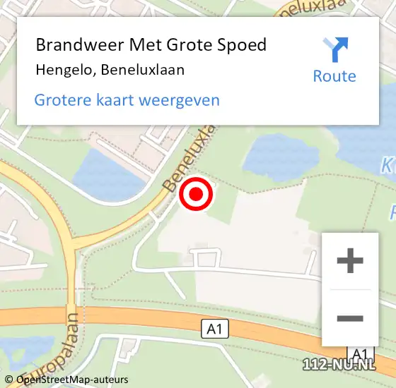 Locatie op kaart van de 112 melding: Brandweer Met Grote Spoed Naar Hengelo, Beneluxlaan op 23 januari 2023 19:57