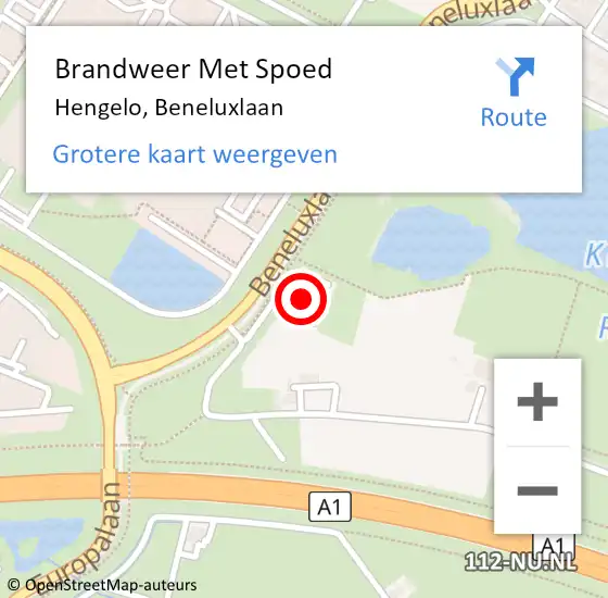 Locatie op kaart van de 112 melding: Brandweer Met Spoed Naar Hengelo, Beneluxlaan op 23 januari 2023 20:01