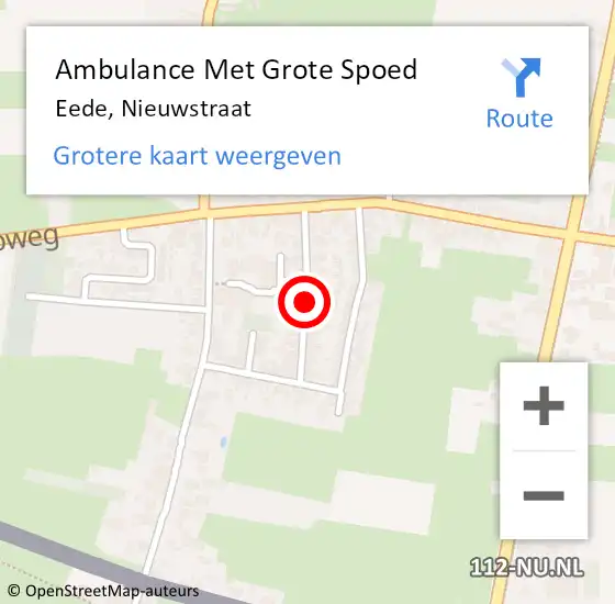 Locatie op kaart van de 112 melding: Ambulance Met Grote Spoed Naar Eede, Nieuwstraat op 13 augustus 2014 09:37