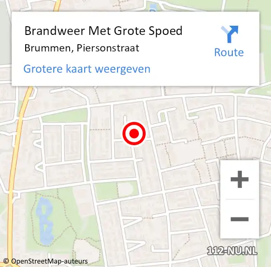 Locatie op kaart van de 112 melding: Brandweer Met Grote Spoed Naar Brummen, Piersonstraat op 23 januari 2023 21:31