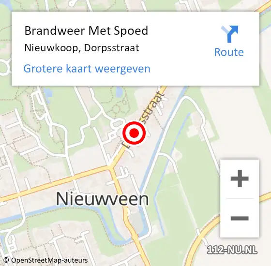 Locatie op kaart van de 112 melding: Brandweer Met Spoed Naar Nieuwkoop, Dorpsstraat op 23 januari 2023 21:56