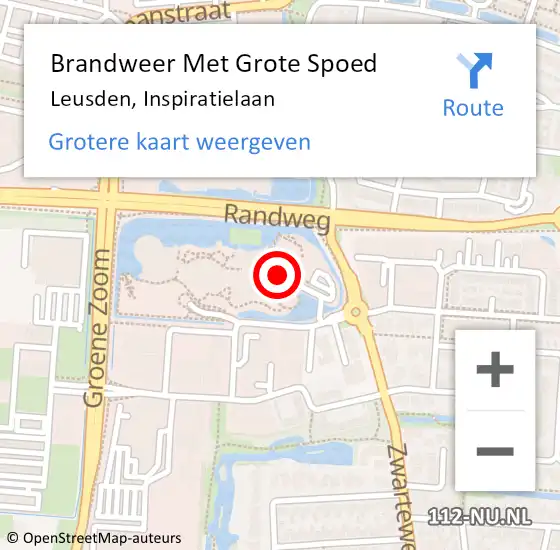 Locatie op kaart van de 112 melding: Brandweer Met Grote Spoed Naar Leusden, Inspiratielaan op 23 januari 2023 22:49