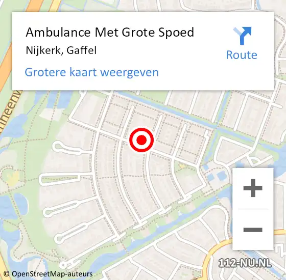 Locatie op kaart van de 112 melding: Ambulance Met Grote Spoed Naar Nijkerk, Gaffel op 23 januari 2023 22:58