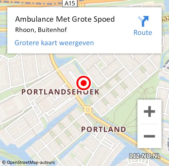 Locatie op kaart van de 112 melding: Ambulance Met Grote Spoed Naar Rhoon, Buitenhof op 23 januari 2023 23:19