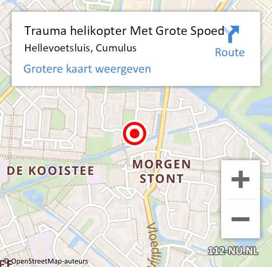 Locatie op kaart van de 112 melding: Trauma helikopter Met Grote Spoed Naar Hellevoetsluis, Cumulus op 23 januari 2023 23:57