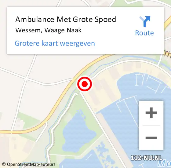 Locatie op kaart van de 112 melding: Ambulance Met Grote Spoed Naar Wessem, Waage Naak op 13 augustus 2014 09:52