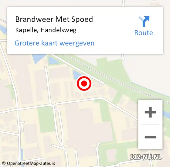 Locatie op kaart van de 112 melding: Brandweer Met Spoed Naar Kapelle, Handelsweg op 24 januari 2023 02:33