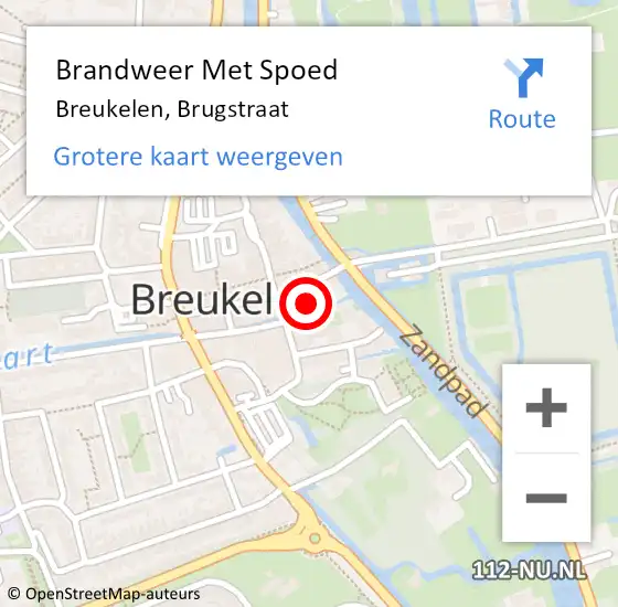 Locatie op kaart van de 112 melding: Brandweer Met Spoed Naar Breukelen, Brugstraat op 24 januari 2023 05:06