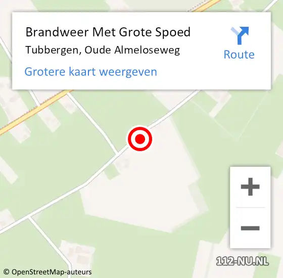 Locatie op kaart van de 112 melding: Brandweer Met Grote Spoed Naar Tubbergen, Oude Almeloseweg op 24 januari 2023 06:32