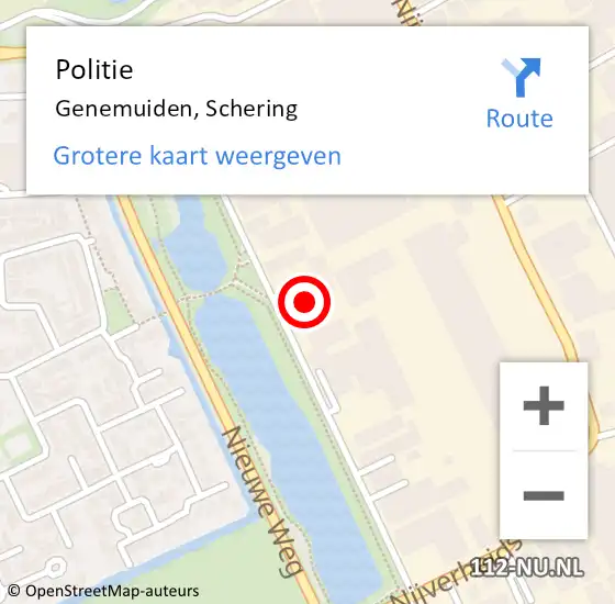 Locatie op kaart van de 112 melding: Politie Genemuiden, Schering op 24 januari 2023 06:46