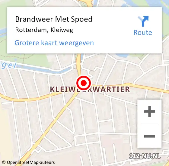 Locatie op kaart van de 112 melding: Brandweer Met Spoed Naar Rotterdam, Kleiweg op 24 januari 2023 06:50