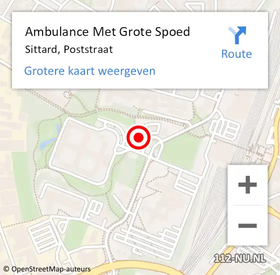 Locatie op kaart van de 112 melding: Ambulance Met Grote Spoed Naar Sittard, Poststraat op 24 januari 2023 07:57