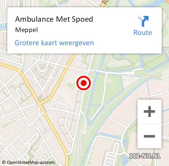 Locatie op kaart van de 112 melding: Ambulance Met Spoed Naar Meppel op 24 januari 2023 08:06