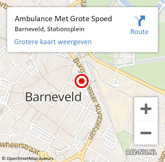 Locatie op kaart van de 112 melding: Ambulance Met Grote Spoed Naar Barneveld, Stationsplein op 24 januari 2023 08:19