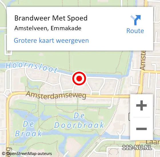 Locatie op kaart van de 112 melding: Brandweer Met Spoed Naar Amstelveen, Emmakade op 24 januari 2023 08:22