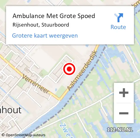 Locatie op kaart van de 112 melding: Ambulance Met Grote Spoed Naar Rijsenhout, Stuurboord op 24 januari 2023 08:31