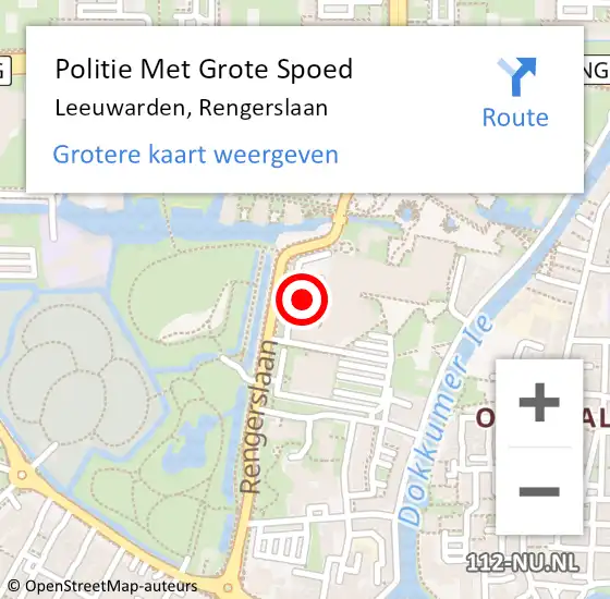 Locatie op kaart van de 112 melding: Politie Met Grote Spoed Naar Leeuwarden, Rengerslaan op 24 januari 2023 08:31