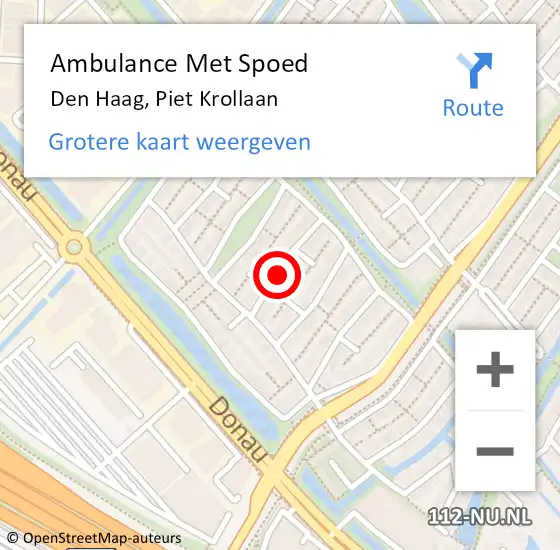 Locatie op kaart van de 112 melding: Ambulance Met Spoed Naar Den Haag, Piet Krollaan op 24 januari 2023 08:41