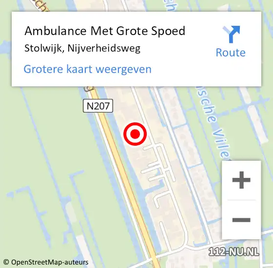 Locatie op kaart van de 112 melding: Ambulance Met Grote Spoed Naar Stolwijk, Nijverheidsweg op 24 januari 2023 09:00