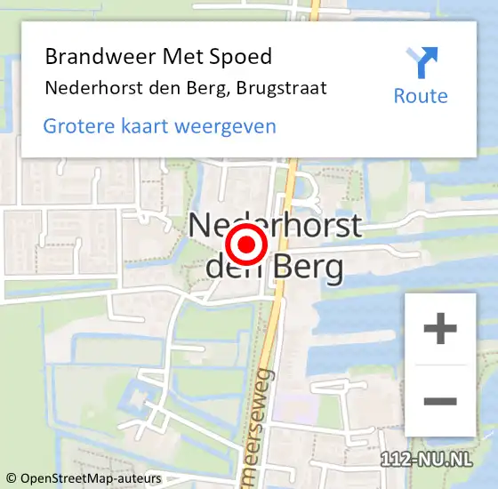 Locatie op kaart van de 112 melding: Brandweer Met Spoed Naar Nederhorst den Berg, Brugstraat op 24 januari 2023 09:04