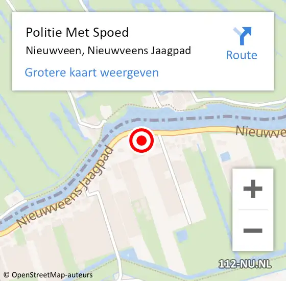 Locatie op kaart van de 112 melding: Politie Met Spoed Naar Nieuwveen, Nieuwveens Jaagpad op 24 januari 2023 09:53