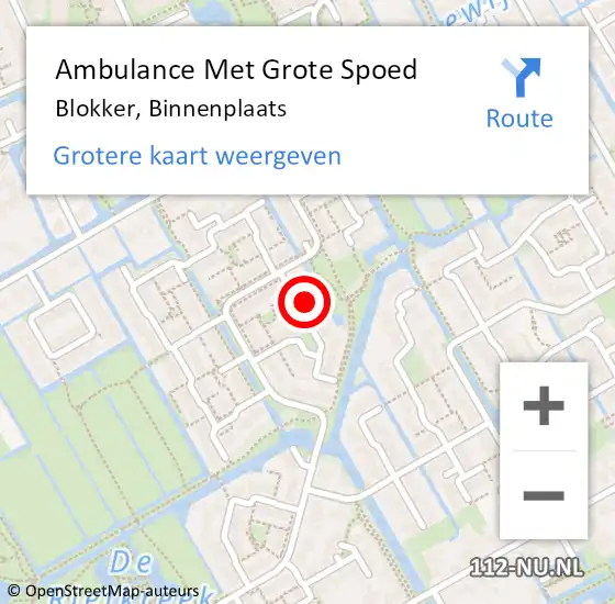 Locatie op kaart van de 112 melding: Ambulance Met Grote Spoed Naar Blokker, Binnenplaats op 24 januari 2023 10:41