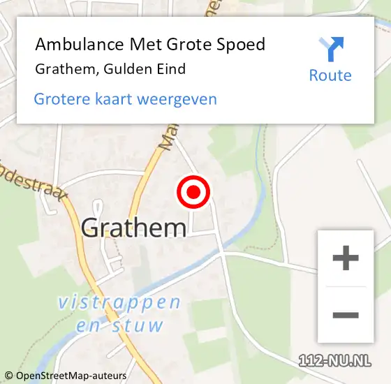 Locatie op kaart van de 112 melding: Ambulance Met Grote Spoed Naar Grathem, Gulden Eind op 24 januari 2023 10:46