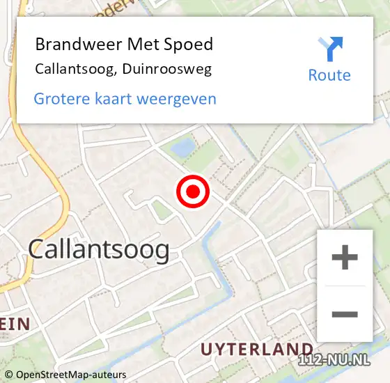 Locatie op kaart van de 112 melding: Brandweer Met Spoed Naar Callantsoog, Duinroosweg op 24 januari 2023 10:51