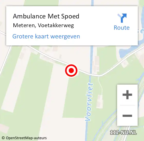 Locatie op kaart van de 112 melding: Ambulance Met Spoed Naar Meteren, Voetakkerweg op 24 januari 2023 11:21