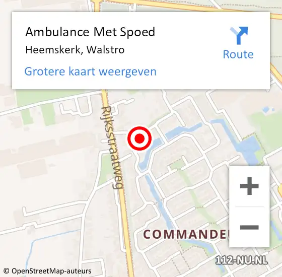 Locatie op kaart van de 112 melding: Ambulance Met Spoed Naar Heemskerk, Walstro op 24 januari 2023 11:22