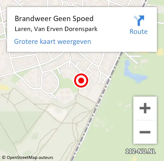 Locatie op kaart van de 112 melding: Brandweer Geen Spoed Naar Laren, Van Erven Dorenspark op 24 januari 2023 12:49