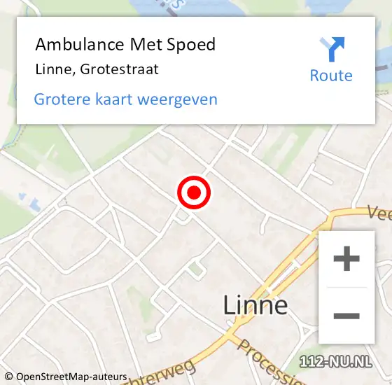 Locatie op kaart van de 112 melding: Ambulance Met Spoed Naar Linne, Grotestraat op 24 januari 2023 12:59