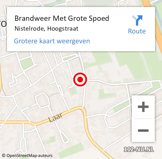 Locatie op kaart van de 112 melding: Brandweer Met Grote Spoed Naar Nistelrode, Hoogstraat op 24 januari 2023 14:29