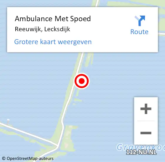 Locatie op kaart van de 112 melding: Ambulance Met Spoed Naar Reeuwijk, Lecksdijk op 24 januari 2023 14:42