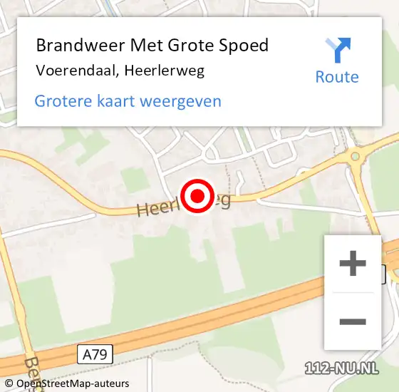 Locatie op kaart van de 112 melding: Brandweer Met Grote Spoed Naar Voerendaal, Heerlerweg op 24 januari 2023 14:56