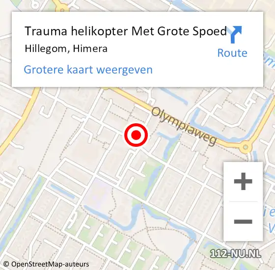 Locatie op kaart van de 112 melding: Trauma helikopter Met Grote Spoed Naar Hillegom, Himera op 24 januari 2023 15:03