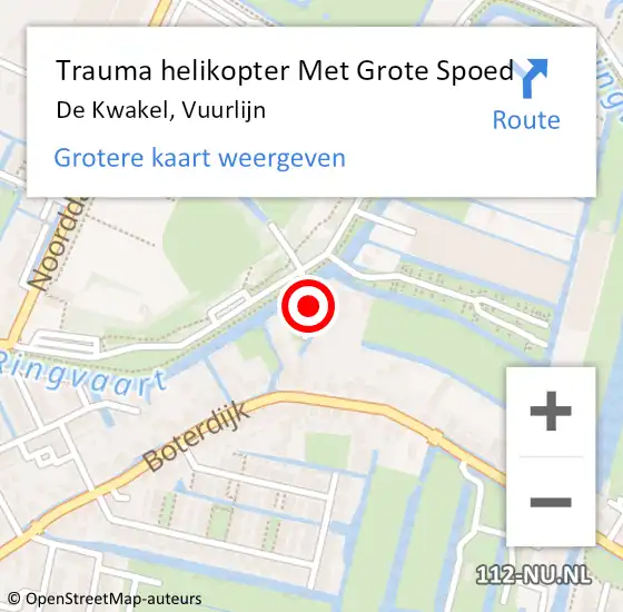 Locatie op kaart van de 112 melding: Trauma helikopter Met Grote Spoed Naar De Kwakel, Vuurlijn op 24 januari 2023 15:10