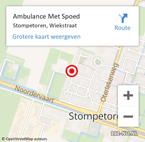 Locatie op kaart van de 112 melding: Ambulance Met Spoed Naar Stompetoren, Wiekstraat op 24 januari 2023 15:16